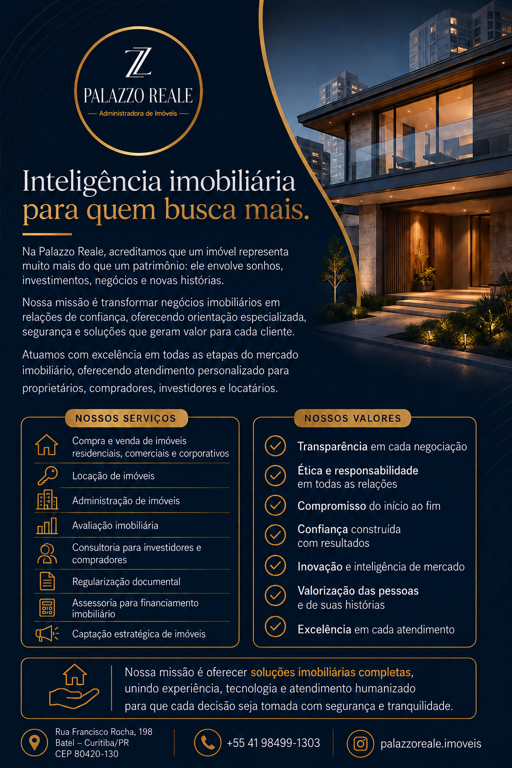 Apresentação da Palazzo Reale, seus serviços e valores